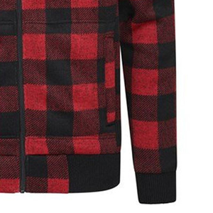 <b>Men's</b> <b>Red</b> Black Solid Hooded Zip-Up <b>Sweatshirt</b> Cotton Flannel Casual Winter Wear Regular Fit Pocket Design Eco-Friendly Quick - Product Image 4
