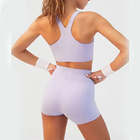 Vêtements de sport pour femmes de haute qualité, ensemble de yoga deux pièces, court, uni, sans couture, respirant, écologique, séchage rapide, streetwear