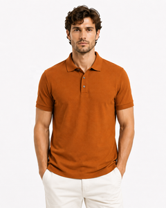 Men's Solid Formal Knitted 100% Cotton Short Sleeve <b>Collared</b> <b>T</b> <b>Shirts</b> Golf Tee - Product Image 1