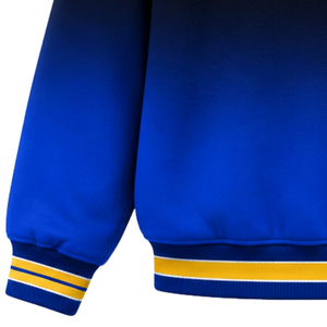 เสื้อแจ็คเก็ตวาร์ซิตี้สีดำ-น้ำเงิน ลายแถบสีทอง Sigma Gamma Rho 1922 กระดุมแป๊ก คอริบบ์ แขนยาว สไตล์ลำลองสำหรับวิทยาลัย - Product Image 4