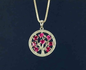 Colgante de rubí rojo y diamante moissanita en plata de ley 925, colgante personalizado y otras joyas de diamantes, regalo para aniversario. - Product Image 4