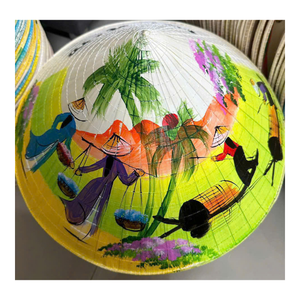 Chapeau vietnamien en feuille de palmier naturelle, fait main, broderie artisanale, unisexe, quatre saisons, cadeau culturel, mode traditionnelle 99 GD - Product Image 3