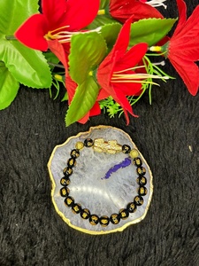 Bracelet Pixiu en obsidienne noire naturelle, bracelet en pierres précieuses polies, bijoux Feng Shui pour la prospérité, cadeau - Product Image 2