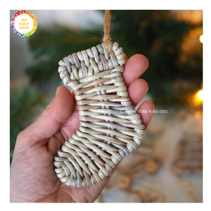 งานฝีมือลูกบอลหวายพรีเมียม ของตกแต่งคริสต์มาสทำมือจากหวาย ลูกบอลคริสต์มาสแขวนขนาดเล็ก ผู้ส่งออกเวียดนาม ขายส่ง - Product Image 2