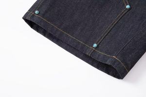 High Quality Custom Men's <b>Shorts</b> Casual American High Street Raw Denim Loose Straight Jorts Jeans for Men - Product Image 5