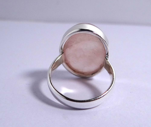 Rose Quartz <b>Silver</b> <b>Ring</b> <b>925</b> Sterling <b>Silver</b> Natural Oval Gemstone Bezel Setting <b>Ring</b> Romantic Gift for Women - Product Image 4