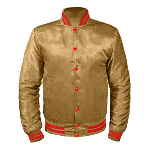 Veste universitaire en satin de haute qualité pour les fraternités et sororités grecques, style Letterman, universitaire, baseball, bomber, à col montant - Product Image 1
