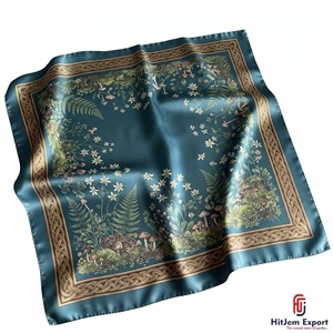 Luxury Printed Silk Scarf for Women Square Headscarf Lightweight Fashion Textile OEM ODM Manufacturer Madeira Custom - Product Image 4