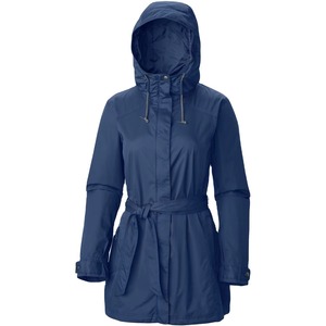Women <b>Rain</b> Trench Coat Belted Hooded Waterproof Windproof <b>Long</b> Raincoat Ladies Outdoor Navy Grey Red Pink Green - Product Image 2