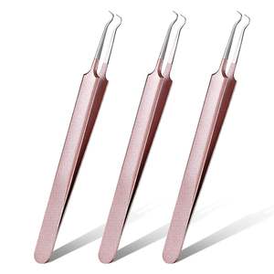 แหนบกำจัดสิวหัวดำ UBI 3 ชิ้น ทำจากเหล็กกล้าคาร์บอนสูง สีดำ ด้ามโค้ง รุ่น UBI-2150 ผลิตตามสั่ง - Product Image 2