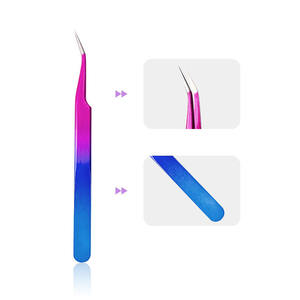 Nouvelles pinces à cils 2026 en acier inoxydable, antistatiques, courbées et droites, de précision, couleur arc-en-ciel, pour extensions de cils - Product Image 4