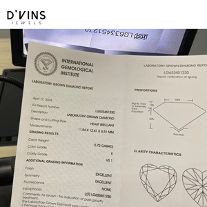 เพชรคุณภาพสูงจาก D'vins Jewels เพชรเม็ดเดี่ยวที่สร้างขึ้นในห้องปฏิบัติการ น้ำหนัก 5.72 กะรัต สี D รูปทรงหัวใจ จากเมืองสุรัต สำหรับทำเครื่องประดับ - Product Image 3