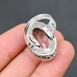 Magnifique bague en topaze blanche tendance et moderne, en argent sterling 925 massif, bijoux faits à la main, vente en gros d'usine - Product Image 3