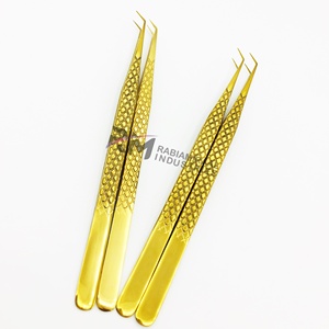Juego de Pinzas para Extensión de Pestañas con Punta de Diamante, Recubrimiento de Plasma Dorado, Punta Suave de Precisión para Extensión de Pestañas - Product Image 6