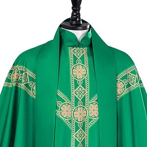 Túnica Sacerdotal Verde para Iglesia con Diseños Personalizados, Tallas Grandes, Holgada, Transpirable y Personalizable - Product Image 3