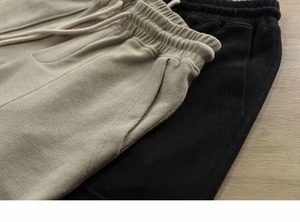 Trending Luxury Mineral Wash French Terry Shorts 100% Cotton Heavy Fabric Acid Washed Streetwear Bottoms Featuring <b>Large</b> Pocket - Product Image 6