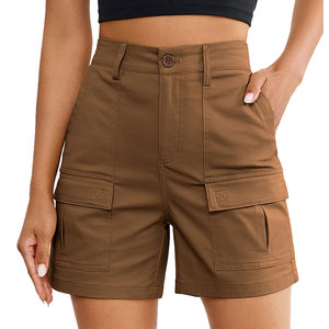 New Fashionable Women's Cargo Shorts Button Fly Belt Closure Type Long Zipper <b>Thigh</b> Pocket Anti Wrinkle Women's Shorts Custom Lo - Product Image 1
