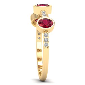 Bagues de mariage REYES personnalisées en or massif 14K 18K avec moissanite certifiée GRA, bijoux fins, taille ovale, pierre précieuse rubis 0,63 carat - Product Image 3