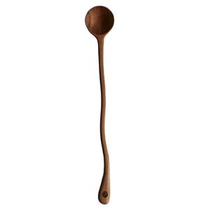 Cuillère en bois rétro créative de qualité avec un long manche, ustensile de cuisine en bois, jouet, cuillère doseuse, cuillère à glace 2026 - Product Image 1