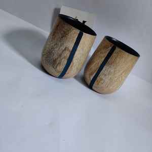 Juego de Mesa de Madera de Caucho Importada 100% Natural para el Hogar, Juego de Mesa de Madera para Tazas de Café - Product Image 3