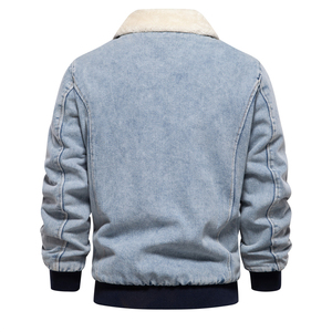 Wholesale Men Denim Jeans Jacket Casual Solid Color Single Breasted Slim Fit Cotton Outwear Jacket High Quality Fashion Clothing - Product Image 4