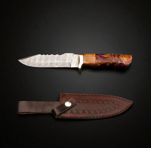 Couteau de chasse LEGACY BLADES en acier Damas de haute qualité, manche en bois fait main, couteau d'aventure en plein air, fabricant - Product Image 1