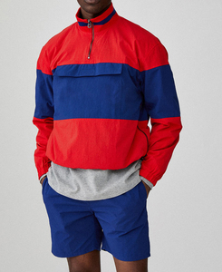 Veste coupe-vent respirante en coton écologique unie pour homme, avec logo personnalisé imprimé, grande taille, style survêtement, avec cordon de serrage - Product Image 5