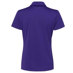 Polo pour femme, violet, manches courtes, couleur unie, tricoté, 100% polyester, vêtements décontractés - Product Image 3