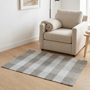 Rug Green White Cotton Area Rug Striped 2x3 Rectangle Flat Weave Low Pile Reversible Living Room Bedside Kids Room <b>Kitchen</b> Decor - Product Image 5