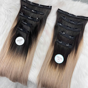 Extensiones de Cabello Remy Vietnamita Natural Doble Trama 12A, 8 Piezas, 17 Accesorios de Cabello con Clip, Estilo Ondulado Teñido - Product Image 2