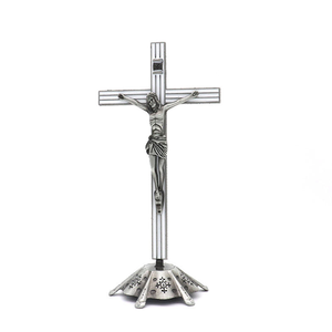 Handmade Modern <b>Religious</b> Crafts Zinc Alloy Metal Jesus Cross Standing Catholic <b>Statue</b> Decoration for Church - Product Image 2
