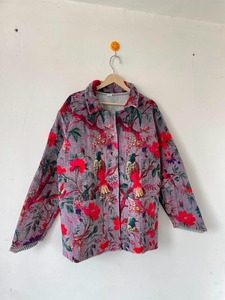 Animal Print Women's Quilted <b>Blazer</b> Full Sleeve Turn-down Collar Single Breasted Cotton Spring <b>Jacket</b> Pockets Reversible <b>Girls</b> - Product Image 6