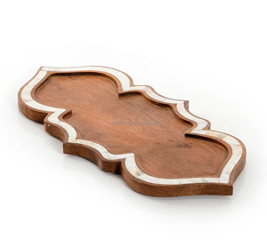Plateau de service rectangulaire en bois/MOP de luxe fait à la main de haute qualité pour la présentation de chocolat SS CRAFT INDIA Utilisation à domicile et au restaurant Personnalisable - Product Image 1
