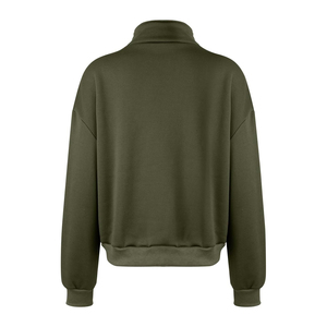 Sweat-shirt à col roulé pour femme, best-seller, personnalisé, 100% coton, logo imprimé, fermeture éclair sur le devant, respirant, séchage rapide, décontracté, hiver - Product Image 2