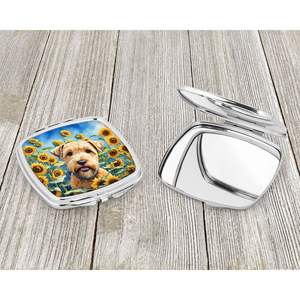 Wheaten Terrier girasoles compacto plegable espejo de maquillaje de mano portátil de viaje regalo decorativo para mujeres y niñas - Product Image 3