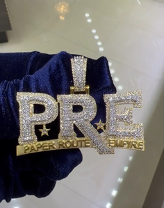 Moissanite <b>Custom</b> <b>Name</b> Pendant Iced Out Letter <b>Necklace</b> Hip Hop Luxury Statement Jewelry For Men - Product Image 6