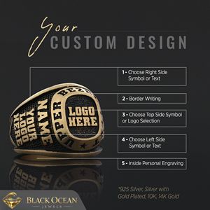 Anillo Personalizado BOJ 007 con Nombre Grabado y Logotipos Personalizados, Hecho a Mano en Plata 925 con Baño de Oro, Diseño Exclusivo, Precio Bajo en Oferta - Product Image 6