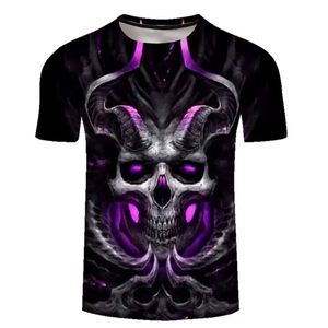 Men's Gothic Angel Wings Short Sleeve O-Neck Regular Fit <b>100</b>% <b>Polyester</b> Knitted T-<b>Shirt</b> Digital Print Anti-Pilling Quick Dry - Product Image 4