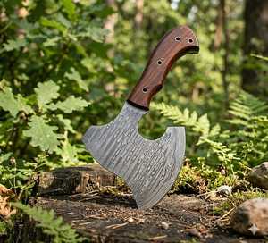 Hacha Vikinga Hecha a Mano OEM, Cabeza de Acero de Damasco, Mango de Madera, Personalizable, Herramientas de Caza y Camping, Uso en Supervivencia, 100% de Alta Calidad - Product Image 3