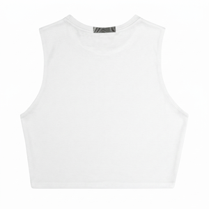 Camiseta Corta para Mujer, 240 GSM, Algodón Premium, Sin Mangas, Blanca, Transpirable, Antiarrugas, Corte Ajustado, Estilo Raglán, Digital - Product Image 2