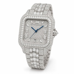 Luxury Women's <b>Diamond</b> <b>Watch</b> Rectangle Stainless Steel Case Analog Quartz Band - Product Image 5
