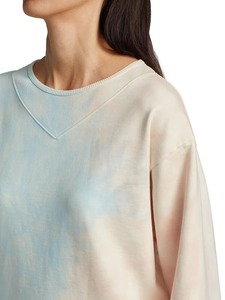 เสื้อสเวตเชิ้ตคอกลมลายมัดย้อมพาสเทล สีฟ้าพีช ลวดลายคลาวด์วอช สำหรับผู้หญิง เนื้อผ้านุ่ม สไตล์เรียบง่าย ใส่สบาย ผ้าฝ้าย ทรงหลวม รับผลิตตามแบบ OEM - Product Image 4