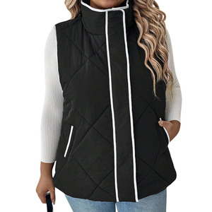 Chaleco acolchado de nailon para mujer, talla grande, sin mangas, cálido para invierno, transpirable, para equitación, OEM - Product Image 1