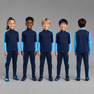 Ensemble uniforme de football chaud et épais pour jeunes et enfants, modèle 2627 AW, avec gilet personnalisable, manches longues et pantalon, prix de gros sur mesure - Product Image 1