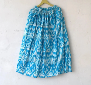 กระโปรงแมกซี่พิมพ์ลายลำลองผ้าฝ้ายอินเดียสำหรับผู้หญิงผ้าฟรีไซส์สำหรับงานเต้นรำชายหาดแบบดั้งเดิมพร้อมโลโก้เอวทรงยาว - Product Image 6