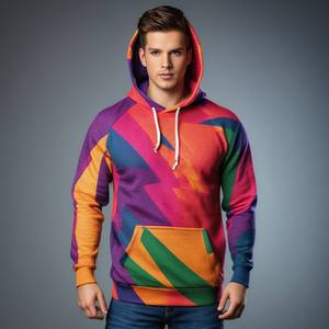 Sudadera con capucha unisex con logotipo personalizable de alta calidad de algodón de gran tamaño en blanco sin patrón de impresión de bolsillo de proveedores a granel BD - Product Image 4