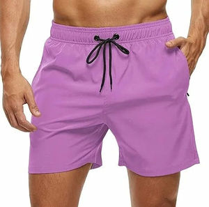 Shorts d'été pour hommes, séchage rapide, décontractés, athlétiques, pour la gym, la plage, en polyester et coton, avec poches zippées, shorts pour hommes personnalisés - Product Image 2
