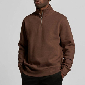 Sweat-shirt à col zippé personnalisé en coton molletonné, streetwear, pull-over, vêtements à marque privée pour les marques de vêtements et les détaillants - Product Image 4