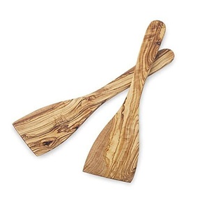 Ensemble de spatules en bois d'olivier faites à la main, ustensiles de cuisine naturels pour cuisiner, frire, pâtisser, mélanger et servir - Product Image 1