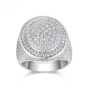 Bague en moissanite ronde taille brillant certifiée GRA, en argent 92,5 % plaqué or, romantique, unisexe, pour homme et femme, bijou de mariage - Product Image 5